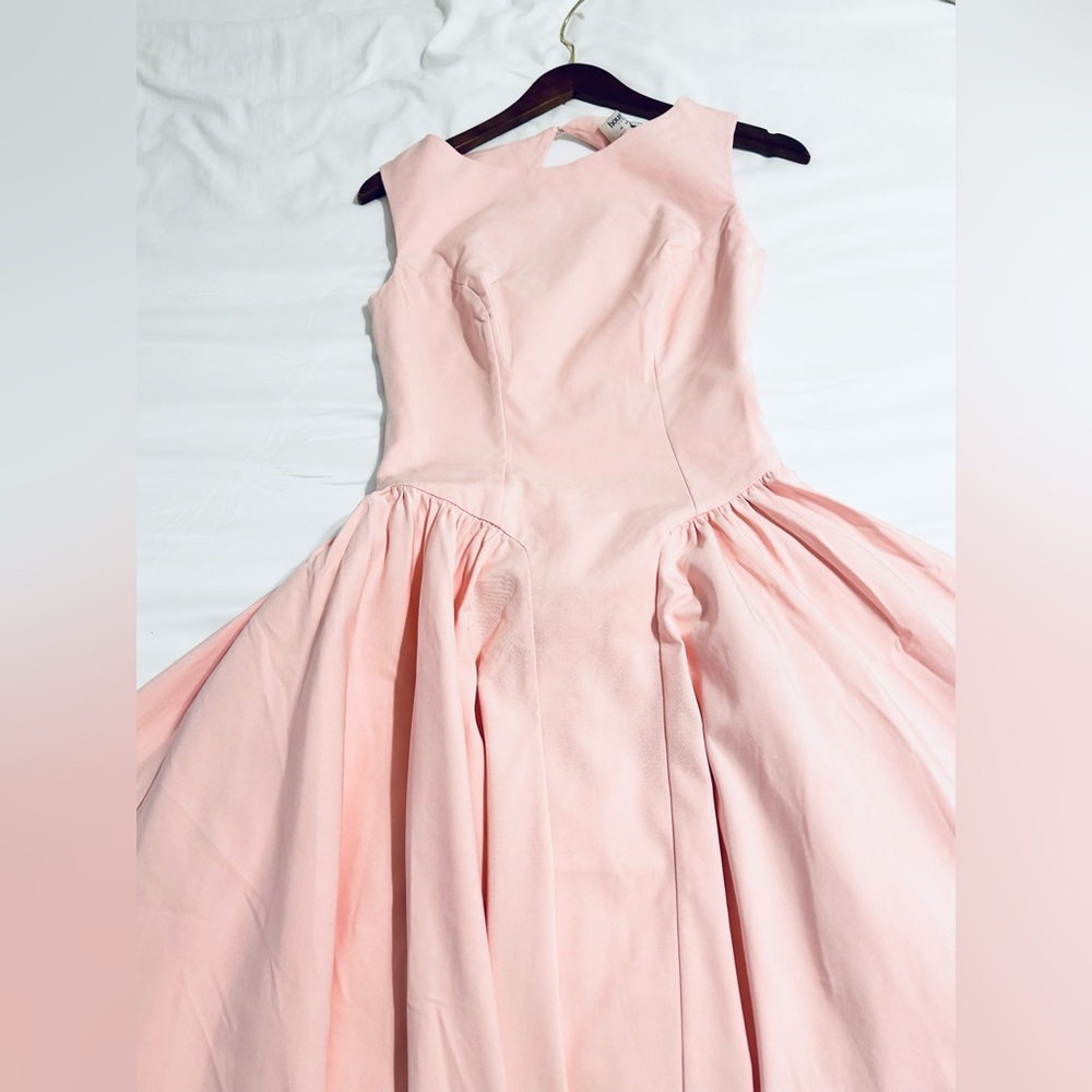 House of CB CINDY Ballerina Pink Twill Midi Sundress size M cup A-C NWOT